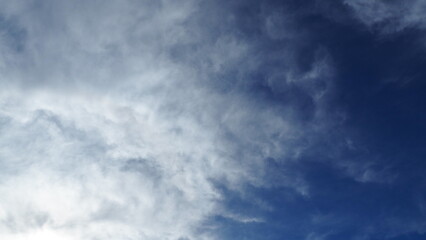 background of blue sky with clouds in clear weather