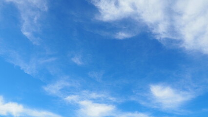 background of blue sky with clouds in clear weather