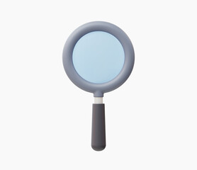 3d realistic magnifying glass vector illustration.