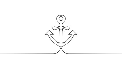 Anchor continuous line drawing