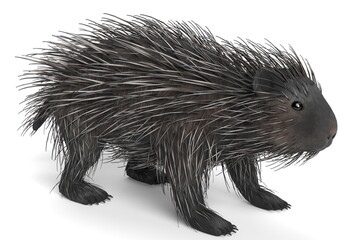3D Illustration of an American Porcupine