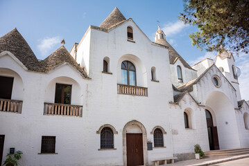 Fototapeta na wymiar Alberobello town in Italy, famous for its hictoric trullo houses