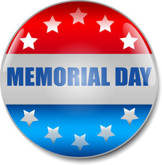 Memorial Day USA badge isolated on white