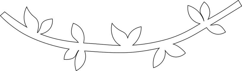 One line drawing of tropical leaves. Modern single line art