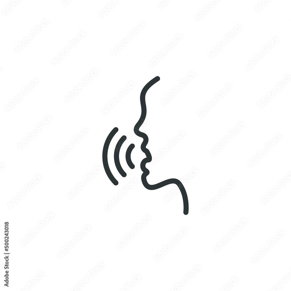 Poster vector sign of the voice recognition concept symbol is isolated on a white background. voice recogni