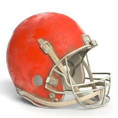3D Illustration of an Old Football Helmet