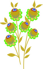 Flowers on twigs. The vector file is useful for designs.
