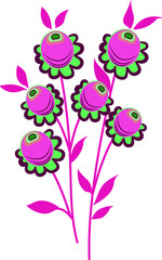 Flowers on twigs. The vector file is useful for designs.