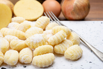 Italian cuisine, homemade gnocchi di patata made from potatoes