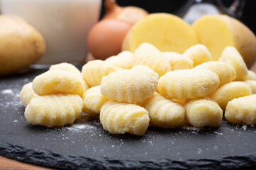 Obraz na płótnie Canvas Italian cuisine, homemade gnocchi di patata made from potatoes