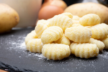Italian cuisine, homemade gnocchi di patata made from potatoes