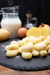 Italian cuisine, homemade gnocchi di patata made from potatoes
