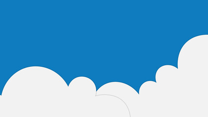 layered paper of cloud on blue background. Abstract flatlay wallpaper. Abstract color papers geometry flat lay composition background.