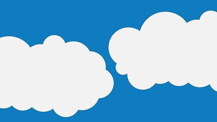 layered paper of cloud on blue background. Abstract flatlay wallpaper.