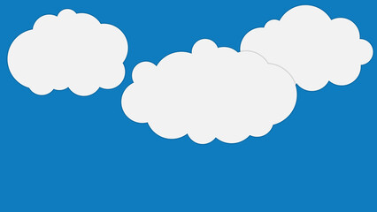 layered paper of cloud on blue background. Abstract flatlay wallpaper.