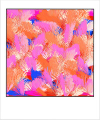 Colored art abstraction in a polaroid frame