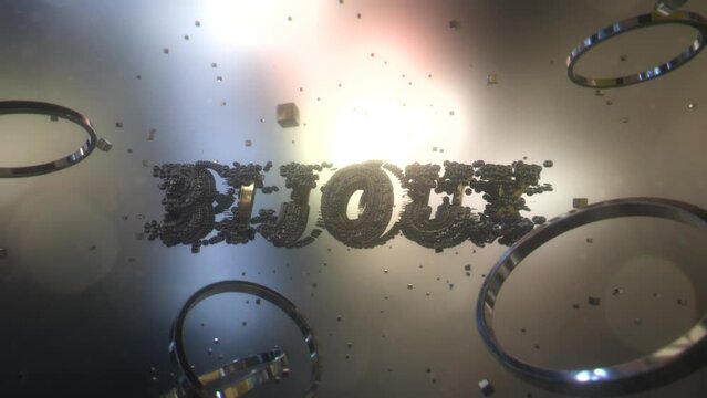 Animazione testo 3D BIJOUX con frammentazione e composizione