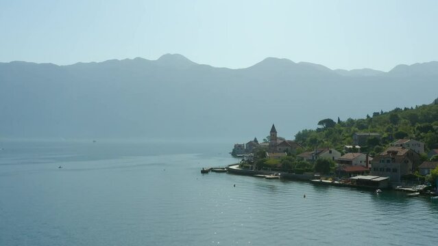 Quiet town Donji Stoliv by the sea in Montenegro