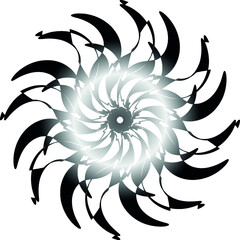 Abstract star in black and white shades. Vector file.