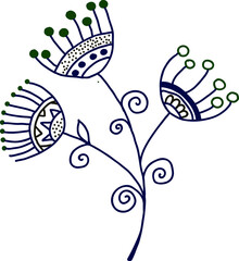 Decorative plant in ethnic style. Vector file for designs.