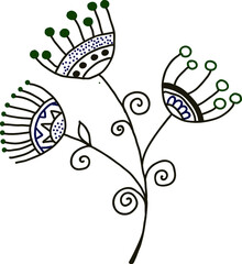 Decorative plant in folk style.