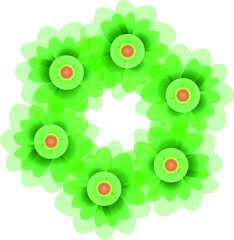 Abstract green flowers. vector file.