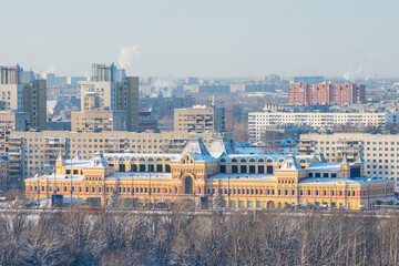 Beautiful building of the fair in Nizhny Novgorod