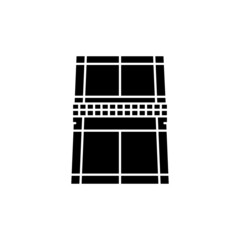 Badminton court icon. solid icon style. suitable for Badminton symbol. simple design editable. Design template vector