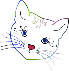 Cute cat face. A vector file is useful for creating your designs.