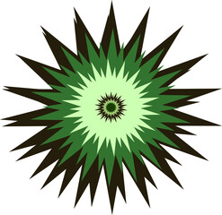 A shining star in shades of green. Vector file.