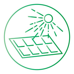 Vector illustration of the sun and solar panels.