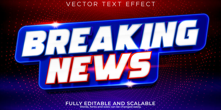 Breaking news text effect, editable report and global text style