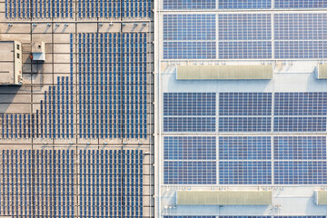 solar panels on factory rooftop