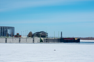 Fototapeta na wymiar Panorama of Nizhny Novgorod on a clear winter day