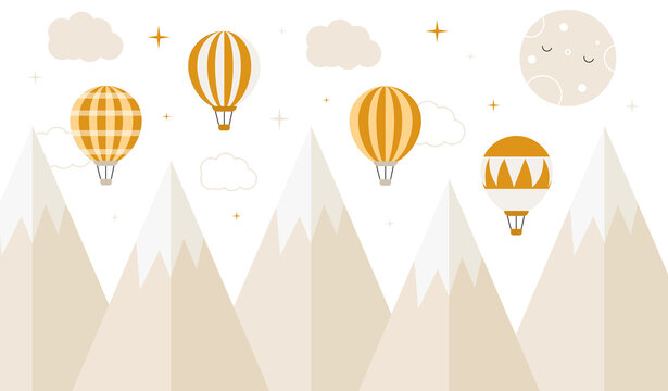 Wallpaper with air balloons