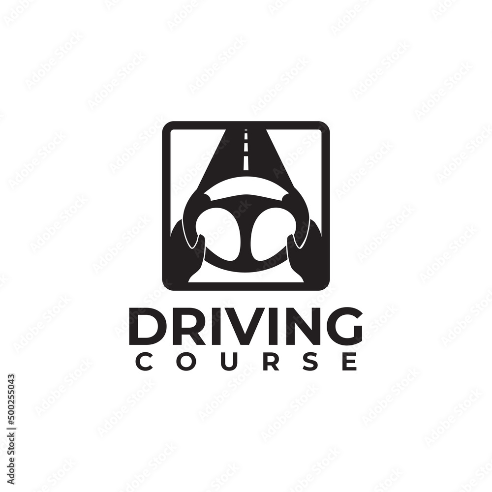 Wall mural driving car course logo design