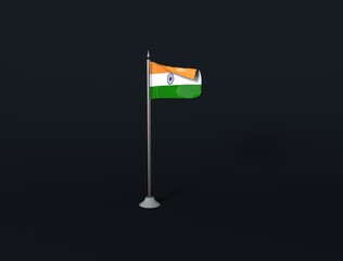 indian flag isolated background image 3D Rendering