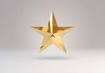 Obraz premium 3D vector star element or simple golden shape. Shiny object with reflections made of gold..