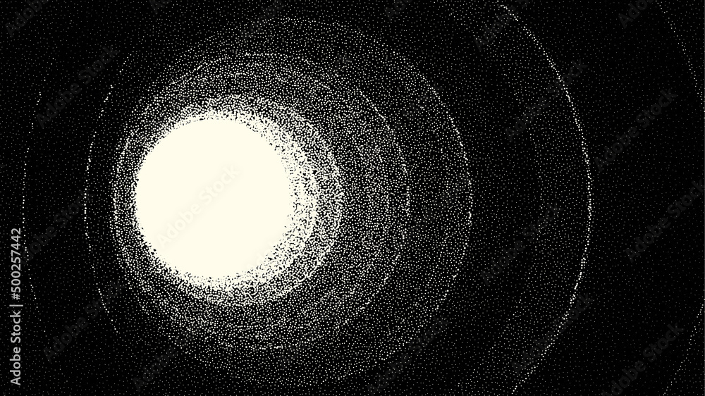 Aufkleber retro styled docking corridor on space station or light at the end of tunnel concept for sci-fi post