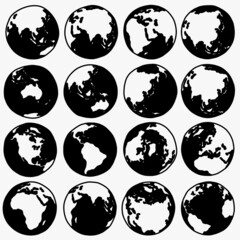 Fototapeta premium Doodle freehand drawing of earth collection.