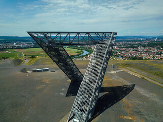 Saarpolygon auf einem Berg mit einer Drohne fotografiert