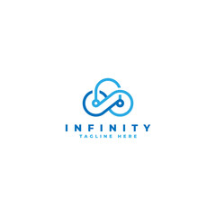 Infinity shopping logo design template vector illustration