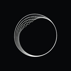 Fototapeta premium Lines in Circle Form . Spiral Vector Illustration .Technology round. Wave Logo . Design element . Abstract Geometric shape .
