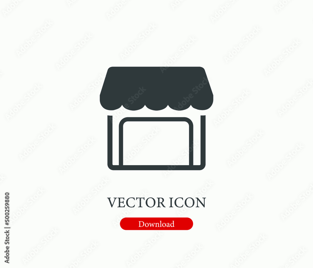 Poster store vector icon. editable stroke. symbol in line art style for design, presentation, website or ap