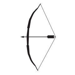 archer bow icon on white background. Bow and arrow sign. flat style.