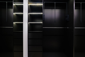 Stylish dressing room in black by a business man