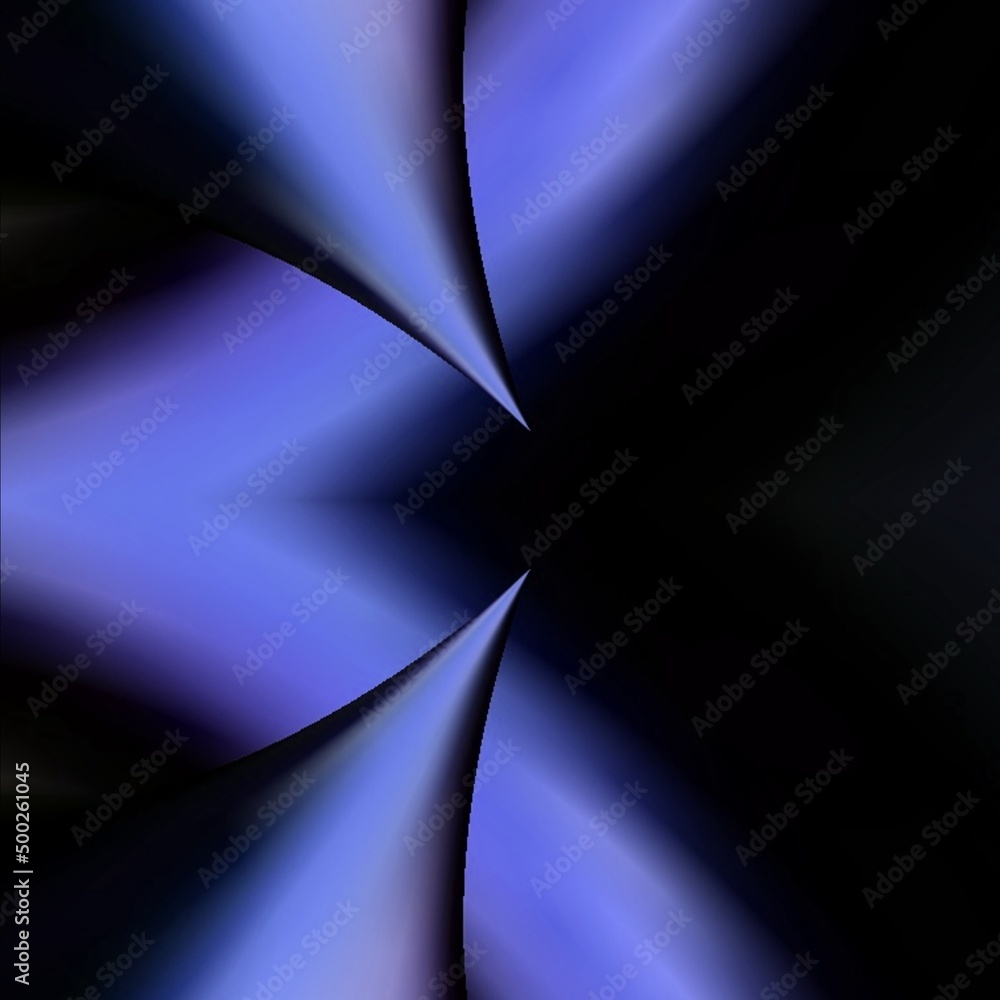 Aufkleber pattern and design from sharp peak point of a torus shaped 3d illustration object in shades of blue