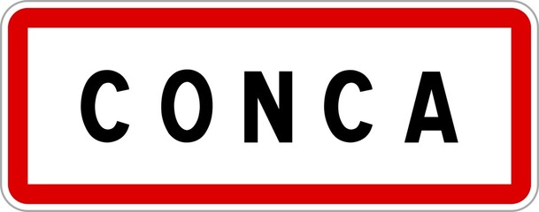 Panneau entrée ville agglomération Conca / Town entrance sign Conca