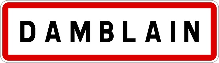 Panneau entrée ville agglomération Damblain / Town entrance sign Damblain