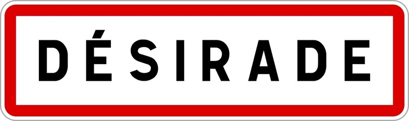 Panneau entrée ville agglomération Désirade / Town entrance sign Désirade